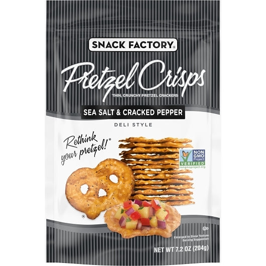 Pretzel Crisps - Pretzel Crisps Sea Salt & Cracked Pepper, 12 x 7.2 oz Case - DOT product image 2