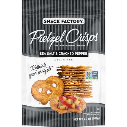 Pretzel Crisps - Pretzel Crisps Sea Salt & Cracked Pepper, 12 x 7.2 oz Case - DOT product image 2