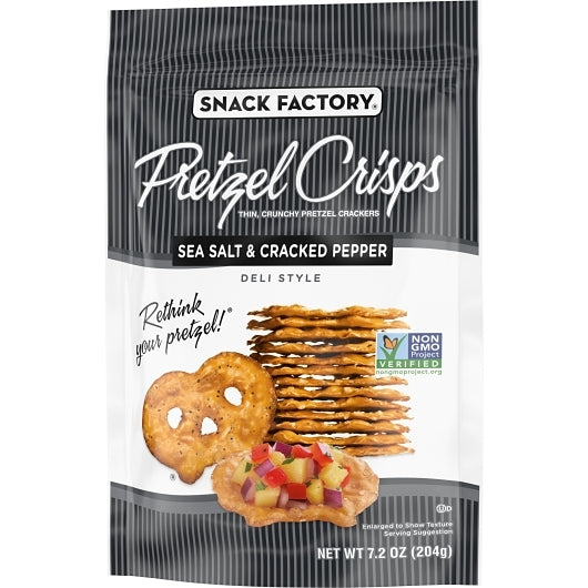 Pretzel Crisps - Pretzel Crisps Sea Salt & Cracked Pepper, 12 x 7.2 oz Case - DOT product image 5