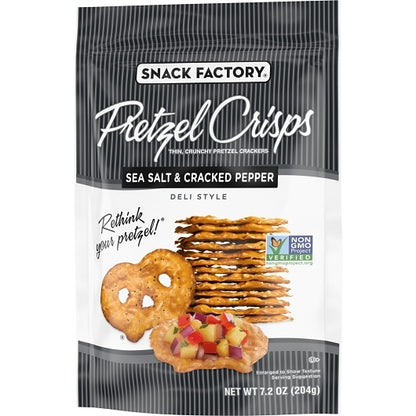 Pretzel Crisps - Pretzel Crisps Sea Salt & Cracked Pepper, 12 x 7.2 oz Case - DOT product image 5