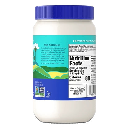 Follow Your Heart Original Vegan Mayonnaise Jar, 6 x 14 fl oz Case - DOT product image 3