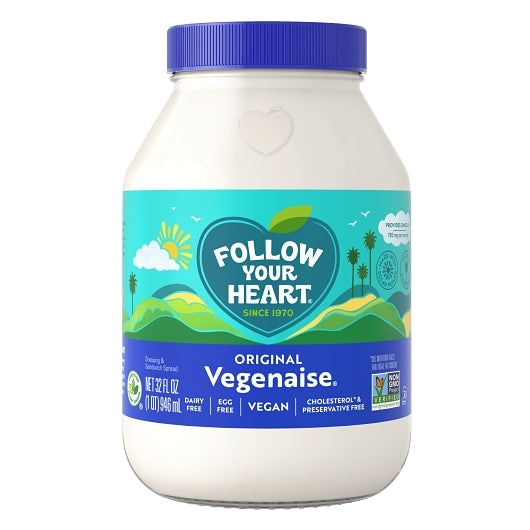 Follow Your Heart Original Vegan Mayonnaise Jar, 6 x 32 fl oz Case - Condiments & Sauces