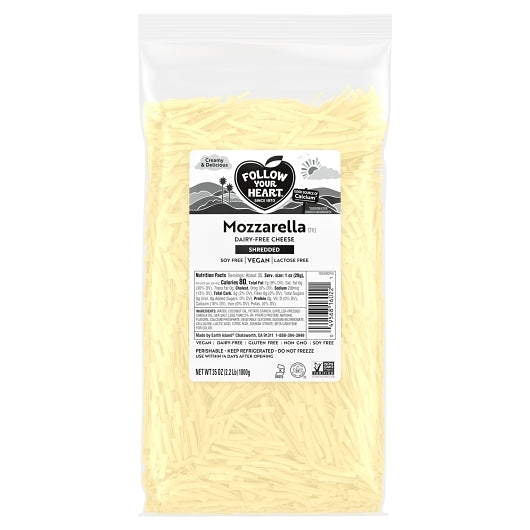 Follow Your Heart Dairy-Free Shredded Mozzarella, 6 x 13.2 lb Case - Cheese & Dairy