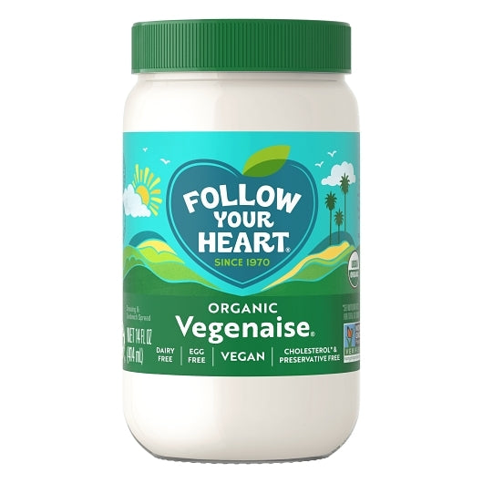 Follow Your Heart Organic Vegan Mayonnaise Jar, 6 x 14 fl oz Case - Condiments & Sauces