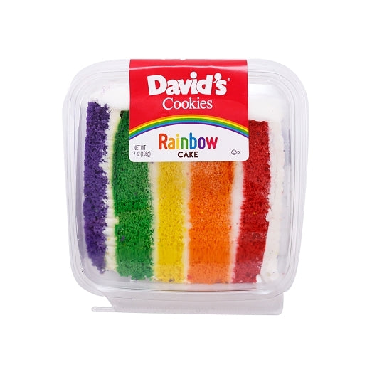 David's Cookies Rainbow Cake Slice, 8 x 7 oz Case - Bakery & Desserts