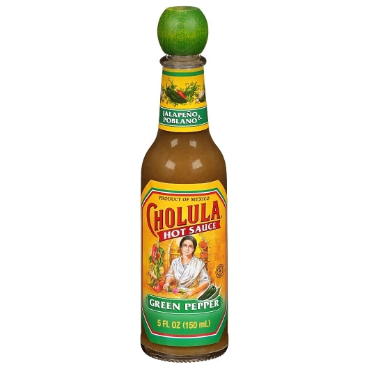 Cholula Green Pepper Hot Sauce Bottle, 24 x 5 fl oz Case - Condiments & Sauces