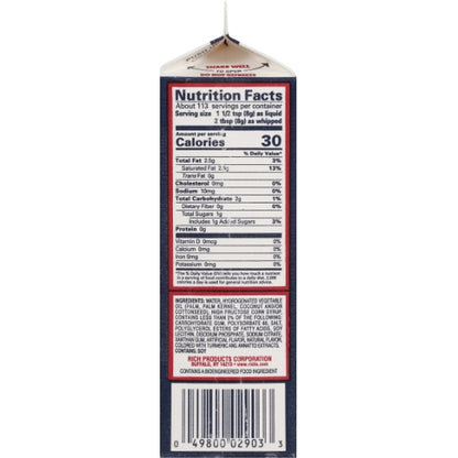 Rich's Non-Dairy Whip Topping Base, 12 x 2 lb Case - DOT product image 3