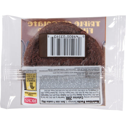 Richs Whole Grain 1.7 Ounce Whole Grain Triple Chocolate Filled Cookie, 120 x 0.106 lb Case - DOT product image 7