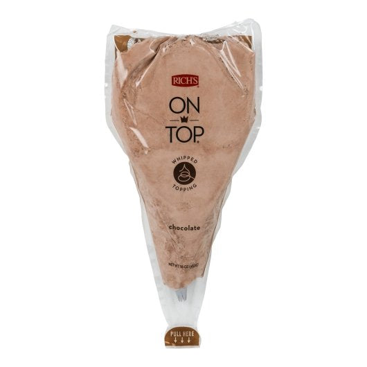 On Top Non-Dairy Chocolate Dessert Topping, 6 x 1 lb Case - Bakery & Desserts