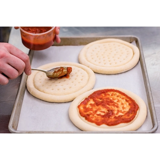 Rich Della Suprema 7 Inch Raised Edge Par Baked Pizza Crust, 48 x 4.7 oz Case - DOT product image 6