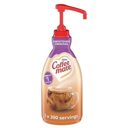 Nestle Coffee-mate Coffee Sweetened Original Pump Concentrate Liquid Creamer, 2 x 1.58 QT Case - Coffee & Tea