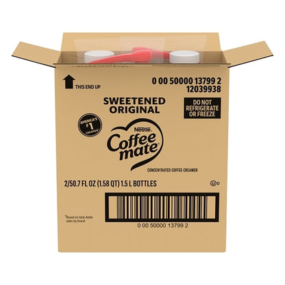 Nestle Coffee-mate Coffee Sweetened Original Pump Concentrate Liquid Creamer, 2 x 1.58 QT Case - DOT product image 5