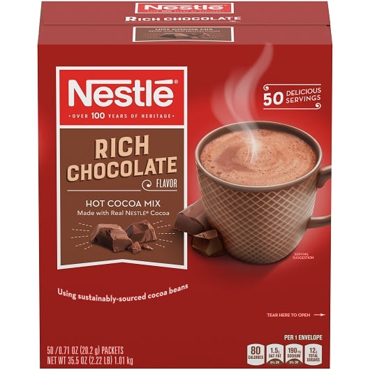 Nestle Rich Chocolate Hot Cocoa Mix, 6 x 50 x 0.71 oz Case - Candy & Confections