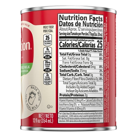 Carnation Nestle Evaporated Fat Free Milk, 24 x 12 fl oz Case - DOT product image 4