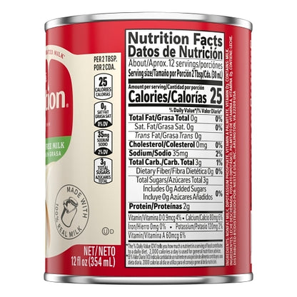 Carnation Nestle Evaporated Fat Free Milk, 24 x 12 fl oz Case - DOT product image 4