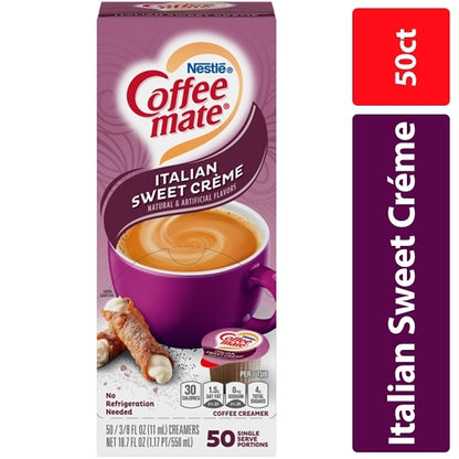 NESTLE COFFEE-MATE Coffee Italian Sweet Creme Flavor Liquid Creamer Singles, 4 x 18.7 fl oz Case - DOT product image 2