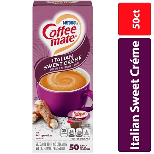 NESTLE COFFEE-MATE Coffee Italian Sweet Creme Flavor Liquid Creamer Singles, 4 x 18.7 fl oz Case - DOT product image 2