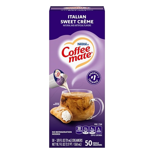 NESTLE COFFEE-MATE Coffee Italian Sweet Creme Flavor Liquid Creamer Singles, 4 x 18.7 fl oz Case - DOT product image 3