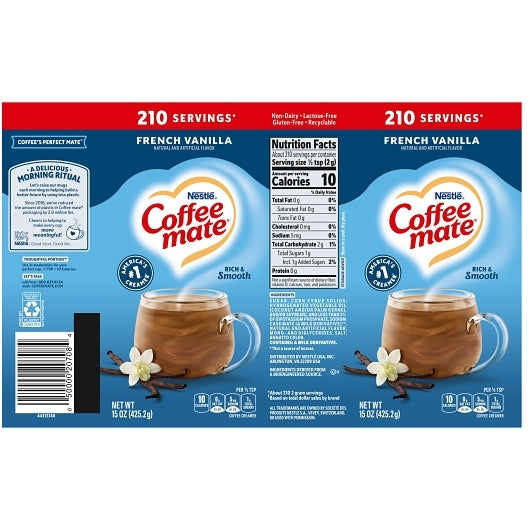 Coffee-mate Coffee Creamer French Vanilla Powder Creamer, 6 x 15 oz Case - DOT product image 8