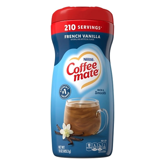 Coffee-mate Coffee Creamer French Vanilla Powder Creamer, 6 x 15 oz Case - Coffee & Tea