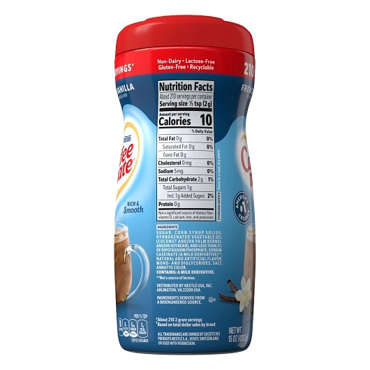 Coffee-mate Coffee Creamer French Vanilla Powder Creamer, 6 x 15 oz Case - DOT product image 3