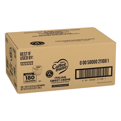 Coffee Mate Italian Sweet Creme Single Serve Liquid Creamer, 180 x 180 x 0.375 fl oz Case - DOT product image 6
