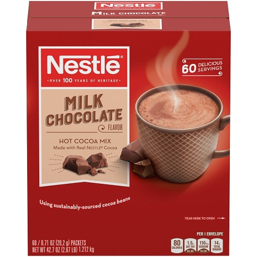 Nestle Milk Chocolate Hot Cocoa Mix, 6 x 60 x 0.713 oz Case - Candy & Confections