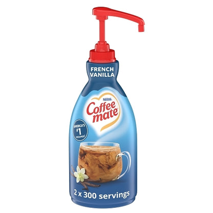 Coffee Mate French Vanilla Pump Concentrate Liquid Creamer, 2 x 1.58 QT Case - Coffee & Tea