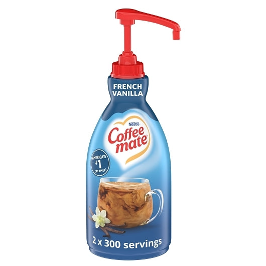 Coffee Mate French Vanilla Pump Concentrate Liquid Creamer, 2 x 1.58 QT Case - Coffee & Tea
