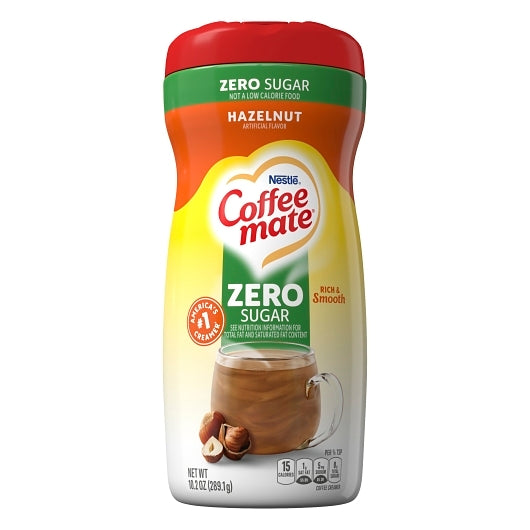 Coffee-Mate Sugar Free Hazelnut Powder Creamer, 6 x 10.2 oz Case - Coffee & Tea