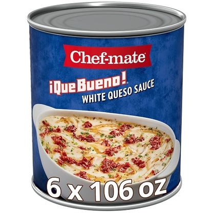Chef Mate Que White Queso Sauce, 6 x 106 oz Case - Condiments & Sauces