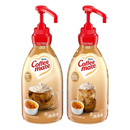 Coffee Mate Creme Brulee Liquid Coffee Creamer Concentrate, 2 x 1.58 QT Case - Coffee & Tea