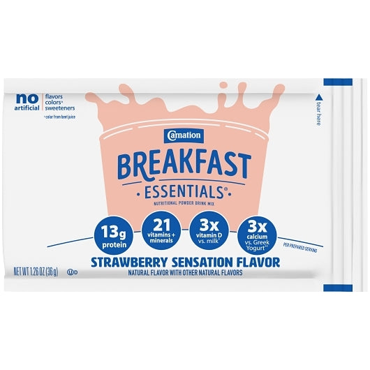 Carnation Nestle Strawberry Breakfast Essentials Drink Mix, 6 x 12.6 oz Case - Health & Personal Care