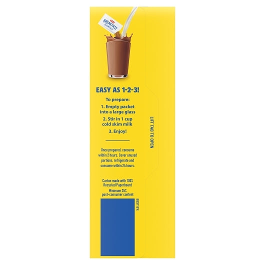Carnation Nestle Chocolate Breakfast Essentials Drink Mix, 6 x 10 x 1.26 oz Case - DOT product image 4
