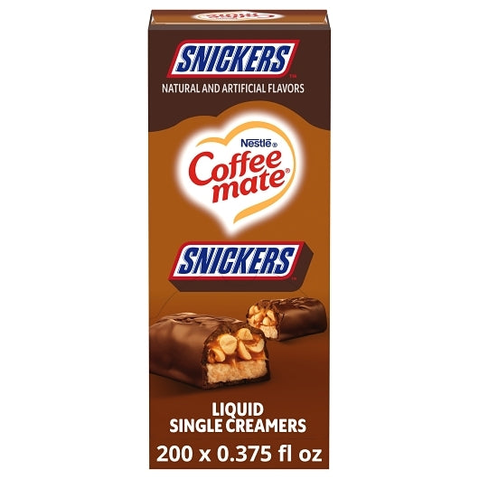 Coffee Mate Snickers Single Serve Liquid Creamer, 4 x 18.7 fl oz Case - Coffee & Tea