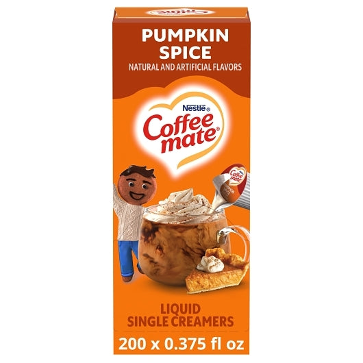 Coffee Mate Pumpkin Spice Flavor Liquid Coffee Creamer Single Serve, 4 x 18.7 fl oz Case - Spices Seasonings