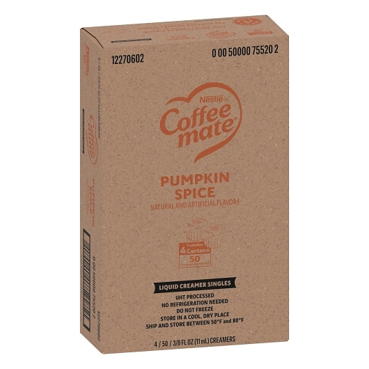 Coffee Mate Pumpkin Spice Flavor Liquid Coffee Creamer Single Serve, 4 x 18.7 fl oz Case - DOT product image 6