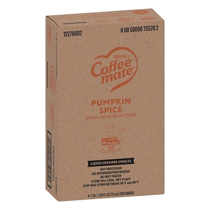 Coffee Mate Pumpkin Spice Flavor Liquid Coffee Creamer Single Serve, 4 x 18.7 fl oz Case - DOT product image 6