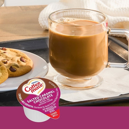 Coffee-Mate Coffee Creamer Salted Caramel Chocolate Flavor Liquid Creamer Singles, 4 x 18.7 fl oz Case - DOT product image 4