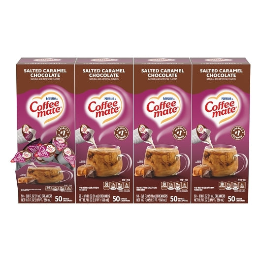 Coffee-Mate Coffee Creamer Salted Caramel Chocolate Flavor Liquid Creamer Singles, 4 x 18.7 fl oz Case - DOT product image 2