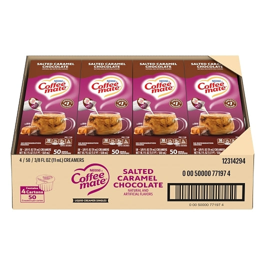 Coffee-Mate Coffee Creamer Salted Caramel Chocolate Flavor Liquid Creamer Singles, 4 x 18.7 fl oz Case - DOT product image 5