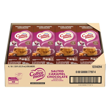 Coffee-Mate Coffee Creamer Salted Caramel Chocolate Flavor Liquid Creamer Singles, 4 x 18.7 fl oz Case - DOT product image 5