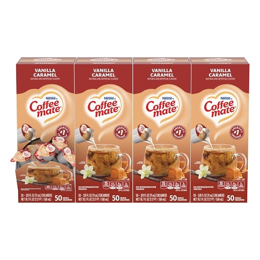 Coffee Mate Vanilla Caramel Single Serve Liquid Creamer, 4 x 18.7 fl oz Case - DOT product image 2