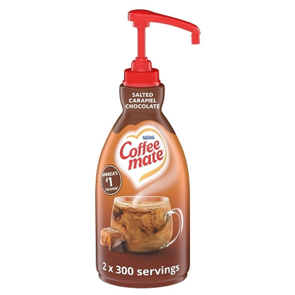 Nestle Coffee Salted Caramel Chocolate Pump Concentrate Liquid Creamer, 2 x 1.58 QT Case - Candy & Confections