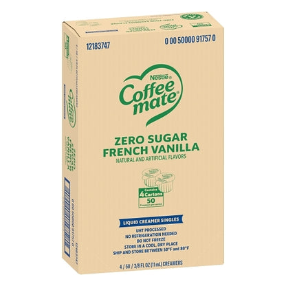 NESTLE COFFEE-MATE Coffee Zero Sugar French Vanilla Single Serve Liquid Creamer, 4 x 18.7 fl oz Case - DOT product image 6