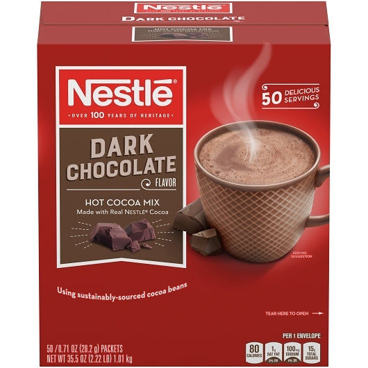 Nestle Dark Rich Hot Cocoa Mix, 6 x 50 x 0.713 oz Case - DOT product image 2