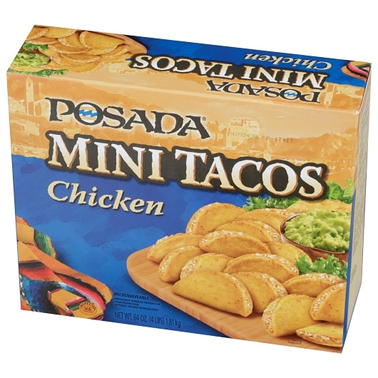 Posada Mini Chicken Taco, 4 x 4 lb Case - Frozen Snacks & Appetizers