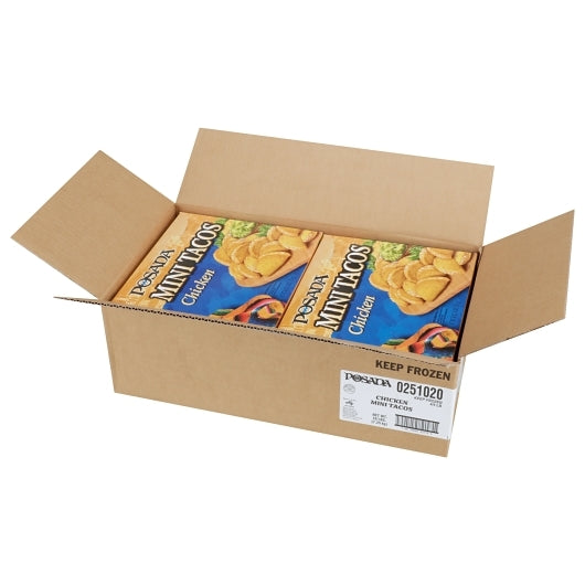 Posada Mini Chicken Taco, 4 x 4 lb Case - GS1 open-case image