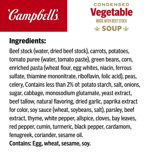 Campbells Condensed Vegetable Condensed Soup Red & White Vegetable, 12 x 10.5 oz Case - DOT product image 7