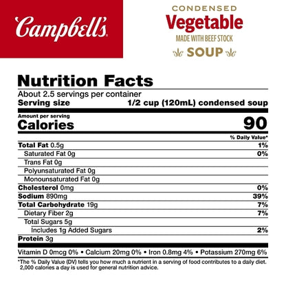 Campbells Condensed Vegetable Condensed Soup Red & White Vegetable, 12 x 10.5 oz Case - DOT product image 8